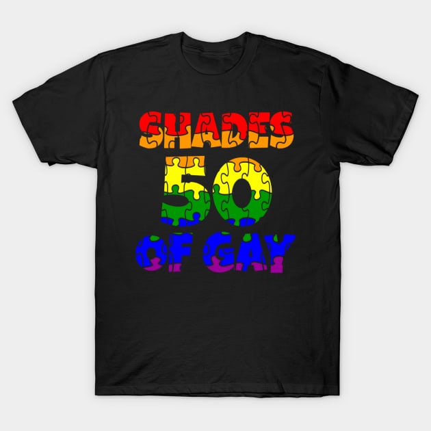 50 Shades Of Gay Pride T-Shirt by Aliaksandr